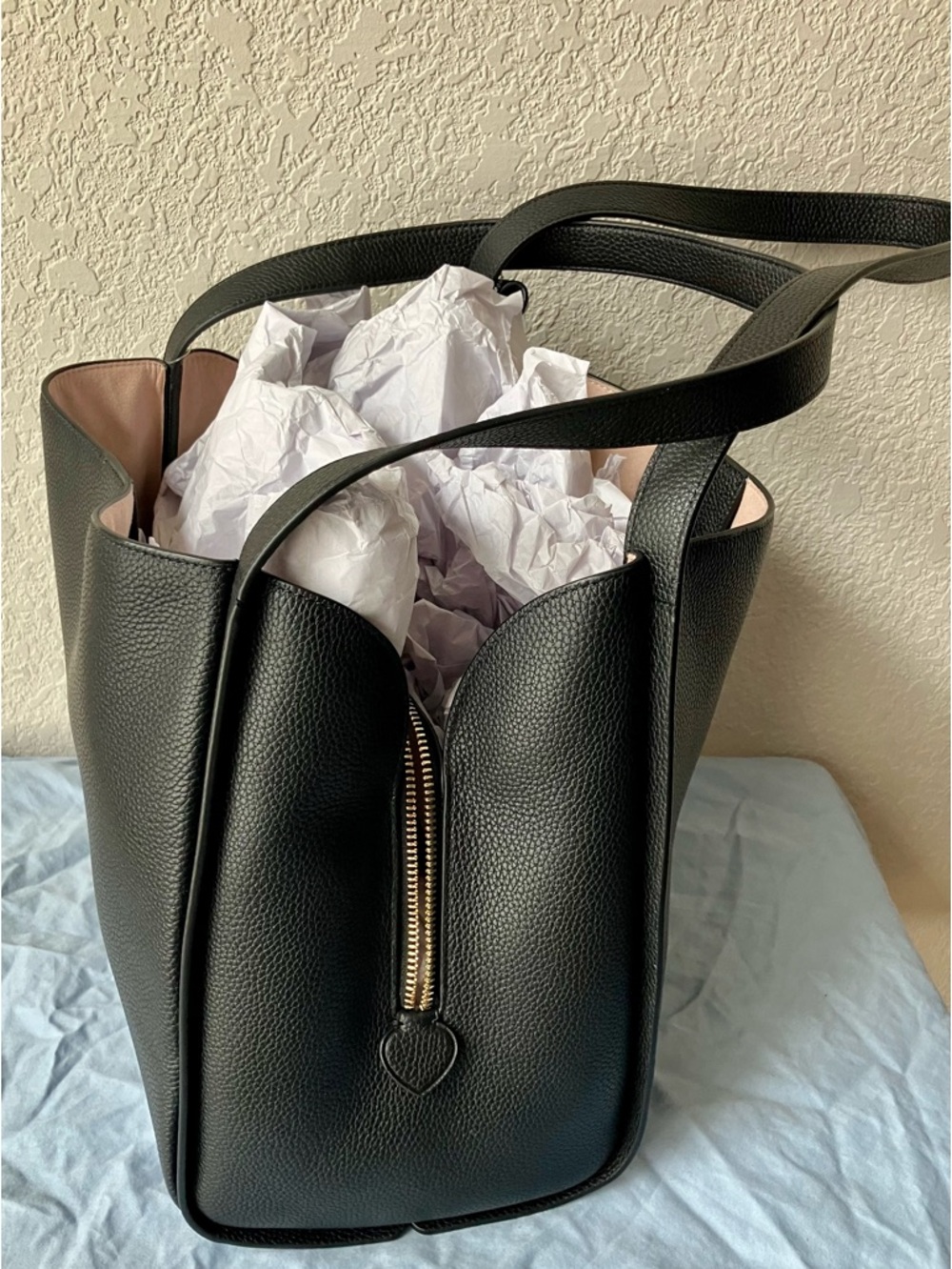 Kate Spade Knott Pebbled Leather Large Shoulder Bag - Black - Picture 5 of 15